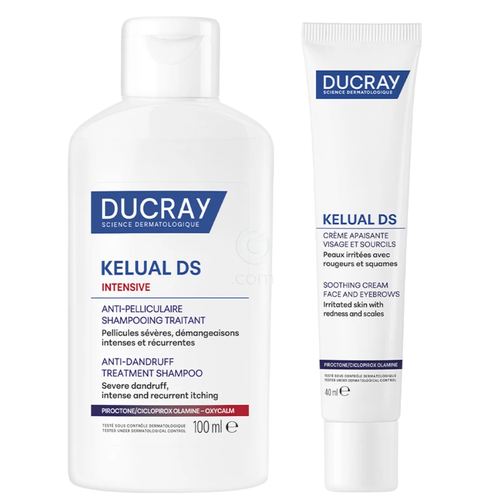 Ducray Kelual DS, rutina za lasišče, nagnjeno k seboroičnemu dermatitisu (40 ml + 100 ml)